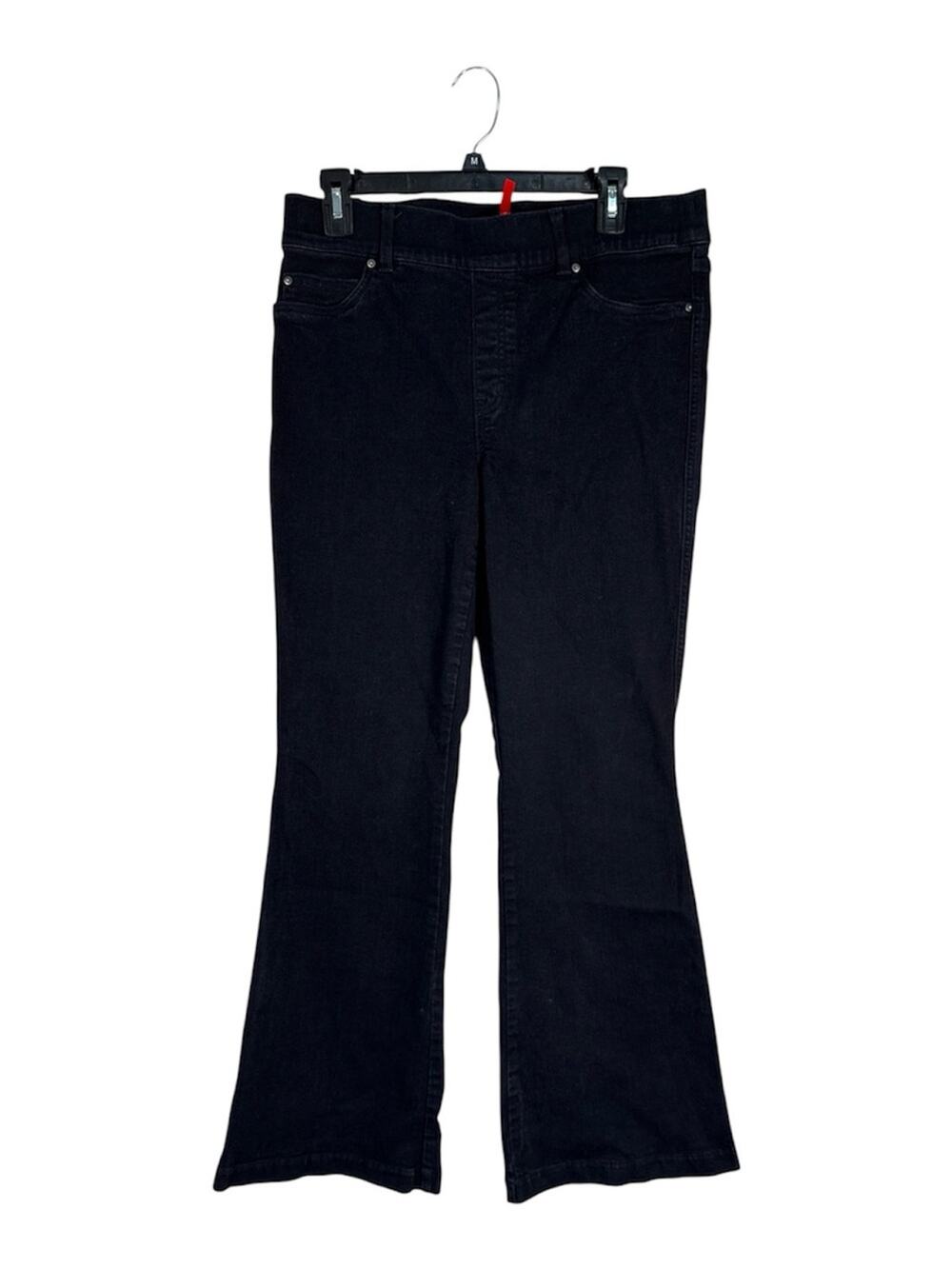 Spanx Black Pull On Jeans Womens XL Flare Boho Casual Comfort Denim Fall